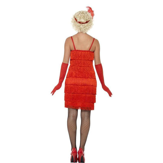 Ladies Red Charleston Costume Flapper Fancy Dress 20s 30s Gatsby Outfit