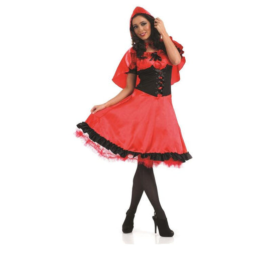 Ladies Red Riding Hood Costume Long Dress Fairy Tale Fancy Dress Womens Outfit