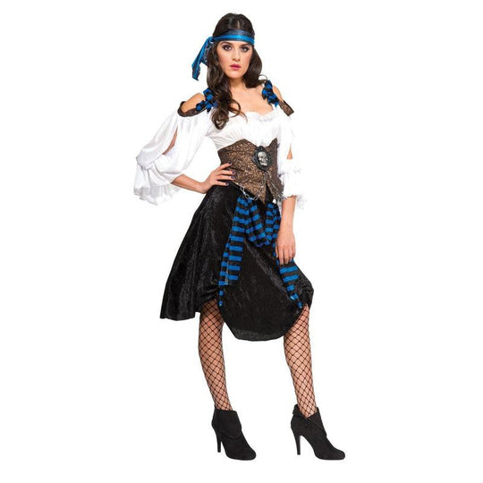 Ladies Rum Runner Pirate Costume Fancy Dress Womens Adults Halloween Outfit