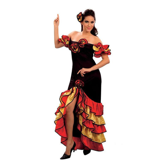 Ladies Rumba Spanish Flamenco Dancer Party Salsa Kids Fancy Dress Costume Outfit