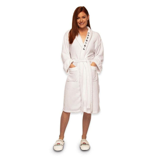 Ladies White Friends TV Series Central Perk Bathrobe Dressing Gown