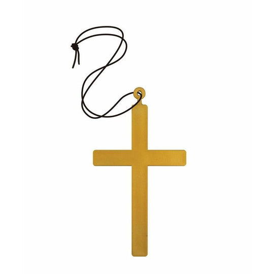 Large 23cm Gold Cross Priest Vicar Clergy Nun Monk Fancy Dress Accessory