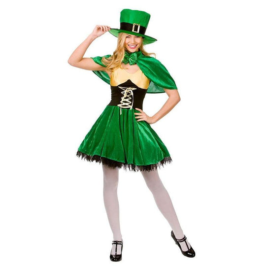Lucky Leprechaun Ladies Costume Irish St Patricks Day Fancy Dress Outfit