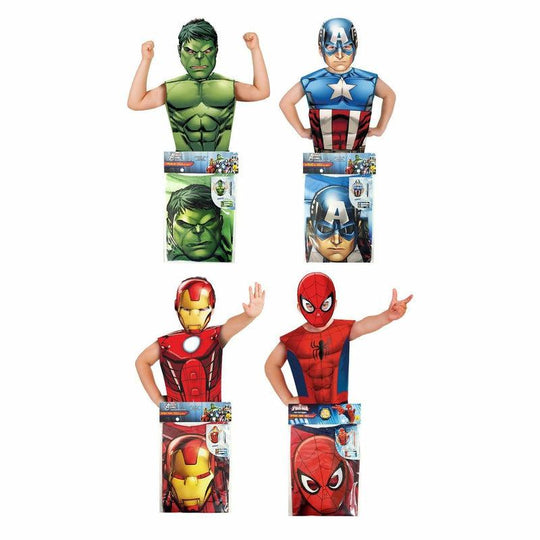 Marvel Avengers Fancy Dress Party Pack Mask & Top Quick Easy Costume Set