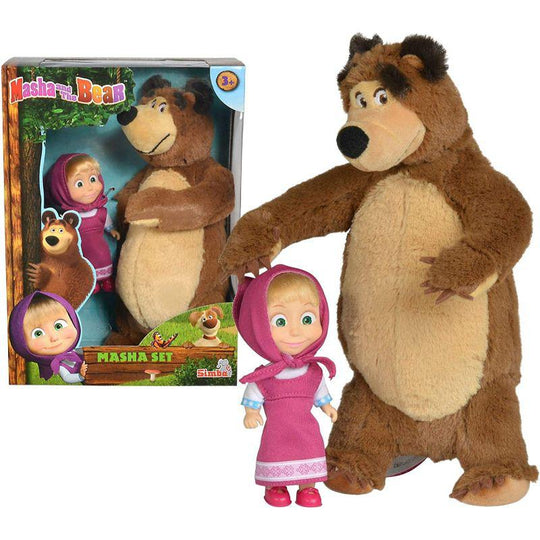 Masha & The Bear Soft Toy & Doll Set