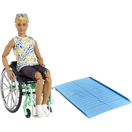 Mattel Barbie Ken Fashionista Doll with Wheelchair & Ramp