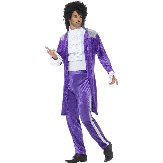 Mens 80s Musician Costume Prince Fancy Dress Outfit