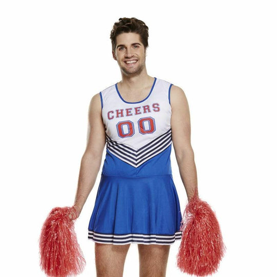 Mens Cheerleader Costume High School Fancy Dress Stag Night Comedy Adult Outfit