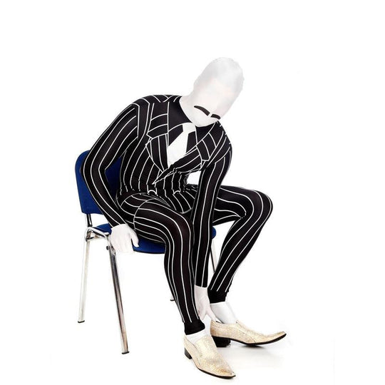 Mens Gangster Morphsuit Mob Suit Halloween Fancy Dress Costume