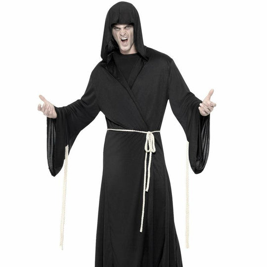 Mens Grim Reaper Costume Death Halloween Fancy Dress Adult Outfit Large