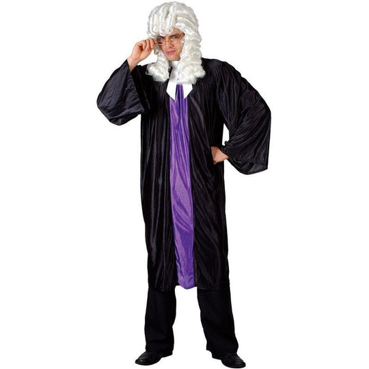 Mens High Court Judge Gown Cloak Barrister Lawyer Fancy Dress Costume