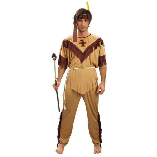 Mens Indian Native American Wild West Western Fancy Dress Costume Adult Outfit