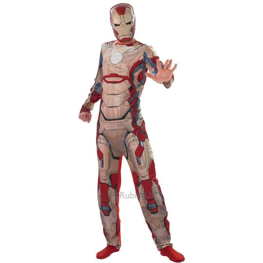 Mens Iron Man 3 Costume Avengers Superhero Classic Fancy Dress Outfit & Mask