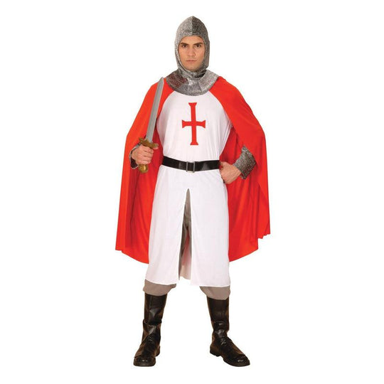 Mens Knight Crusader Costume Medieval St George King Arthur Fancy Dress Outfit