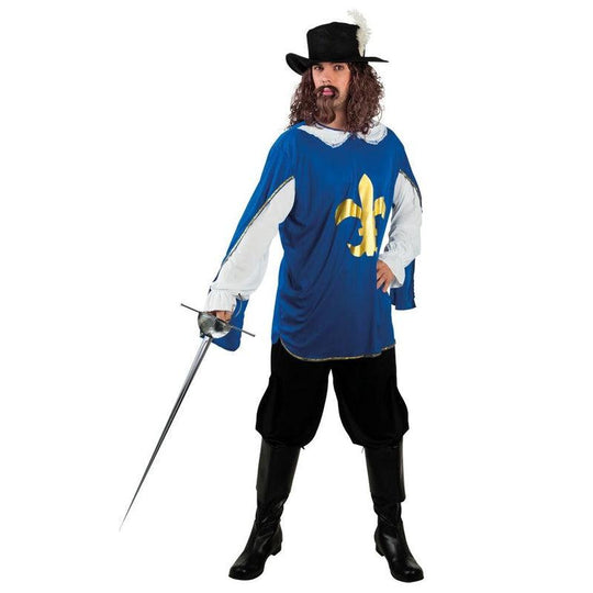 Mens Musketeer Costume Medieval Fancy Dress French Cavalier Fancy Dress Outfit