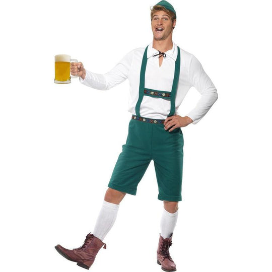 Mens Oktoberfest German Beer Man Lederhosen Bavarian Fancy Dress Costume Outfit