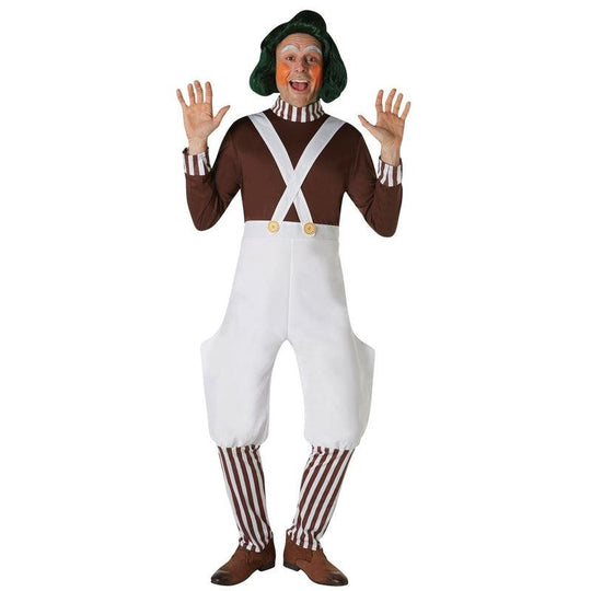 Mens Oompa Loompa Costume Charlie & The Chocolate Factory Fancy Dress Outfit