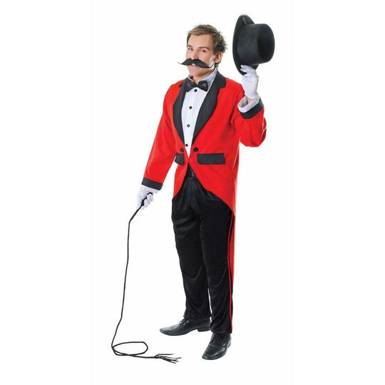 Mens Ringmaster Costume Circus Showman Adult Fancy Dress Outfit
