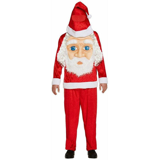 Mens Santa Costume Jumbo Face Father Christmas Fancy Dress Outfit