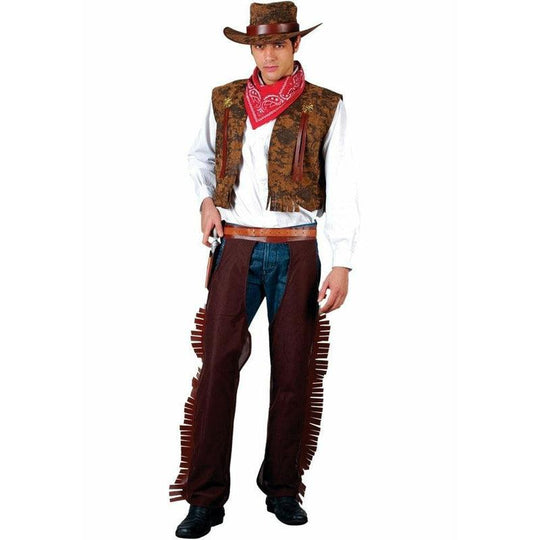 Mens Western Cowboy Costume Wild West Adult Fancy Dress Outfit