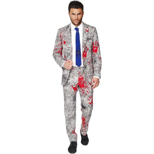 Mens Zombiac Zombie Halloween Opposuit Suit Adult Fancy Dress Costume