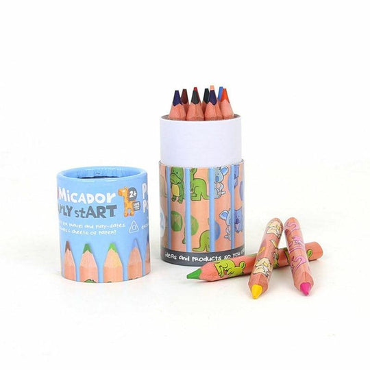 Micador Early stART Triangle Pencil Purse 12 Pack Childrens Art Craft