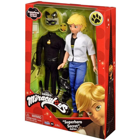 Miraculous Tales of Ladybug & Cat Adrien to Cat Noir Secret Superhero Fashion Doll with Accessories