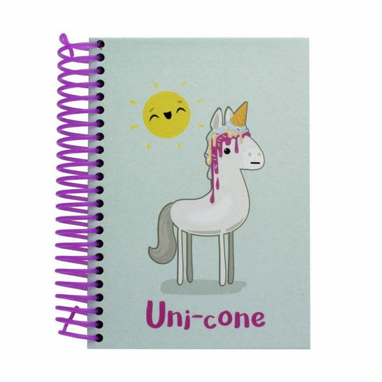 My Kawaii Uni-Cone Notebook 200 Lined Page Hardback Spiral Bound Notepad