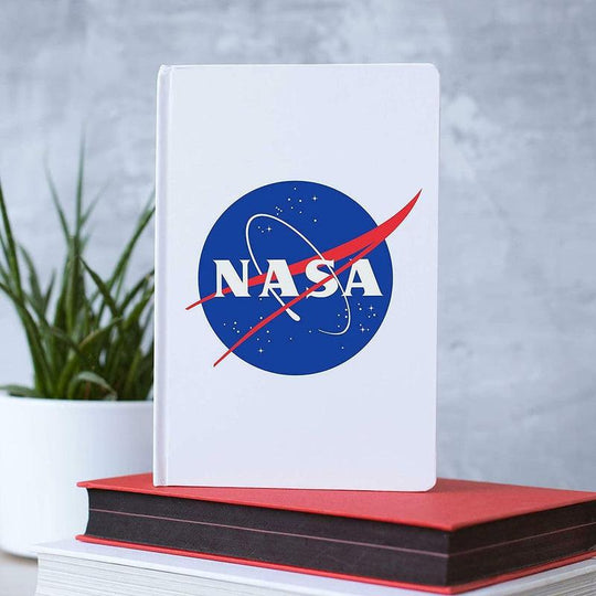 NASA Notebook Hard Cover Book With Elastic Closure Strap With 96 Ruled Pages