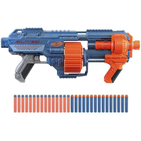 Nerf Elite 2.0 Shockwave RD-15 Blaster, 30 Nerf Darts, 15 Dart Rotating Drum