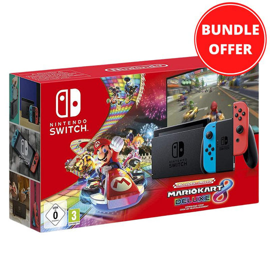 Nintendo Switch (Neon Red/Neon Blue) with Mario Kart 8 Deluxe - Limited Edition Bundle
