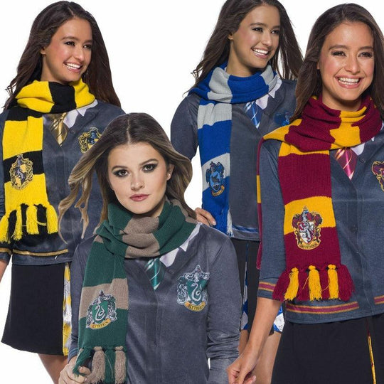 Official Deluxe Harry Potter Hogwarts House Crest Scarfs Fancy Dress