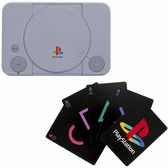 Official Playstation Logo Playing Cards In PS One Console Shaped Tin