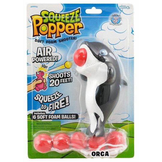 Orca Killer Whale Popper Foam Ball Shooter With 6 Foam Balls - Shoots Up To 20ft