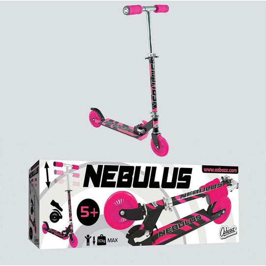 OzBozz Nebulus Folding Scooter, Pink & Black