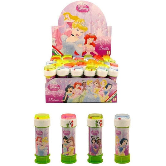 Pack of 6 Disney Princess Bubbles Kids Party Bag Fillers Maze On Lid Tubs