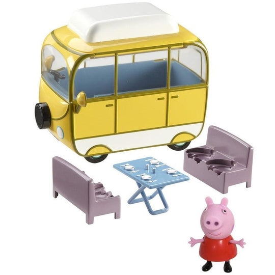 Peppa Pig Push Along Campervan & Car Toy Vehicles With Peppa Figure
