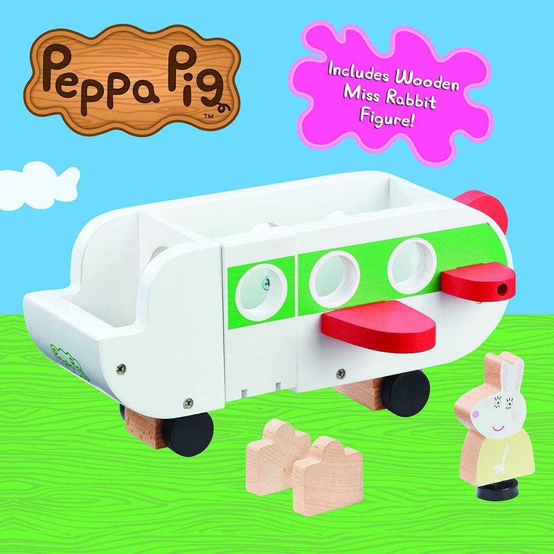 Peppa Pig Wooden AEROPLANE with Miss Rabbit Figure - The Online Toy Store