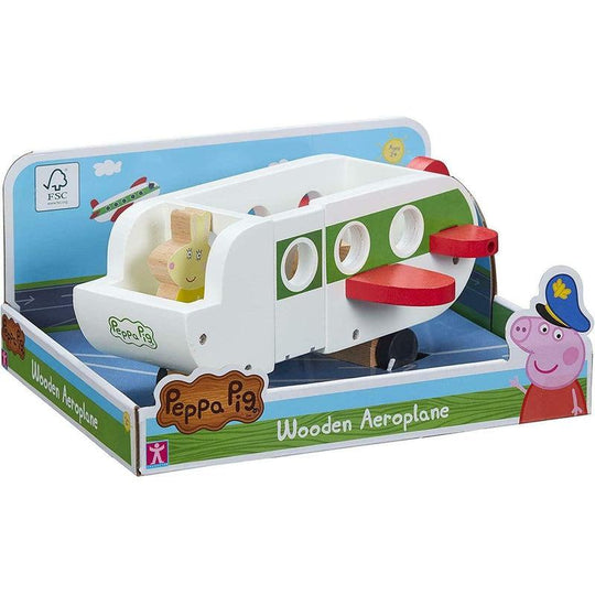 Peppa Pig Wooden AEROPLANE with Miss Rabbit Figure