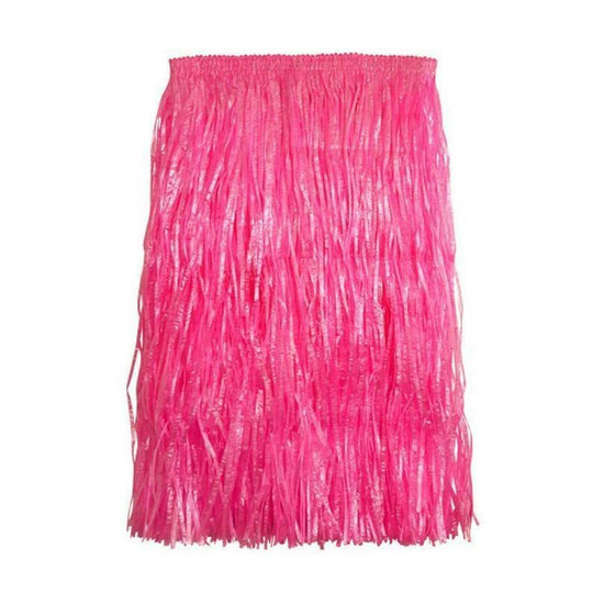 Pink Hula Grass Skirt Hawaiian Lei Fancy Dress