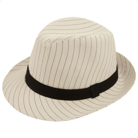 Pinstripe Gangster Trilby Hats 20s Al Capone Mob Fancy Dress Costume Accessory