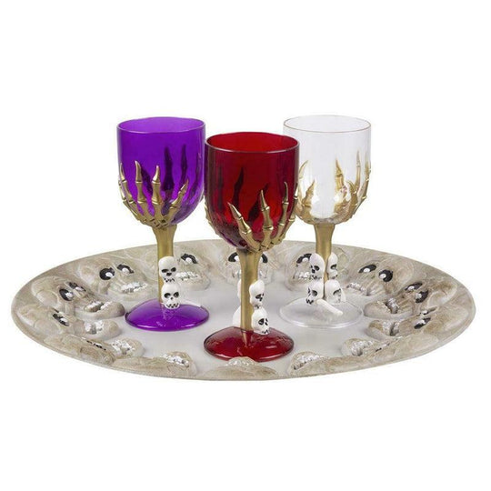 Plastic Skull Drinks Serving Tray Halloween Party