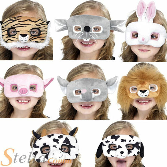 Plush Animal Mask Zoo Eyemask Kids School Role Play Book Week Fancy Dress