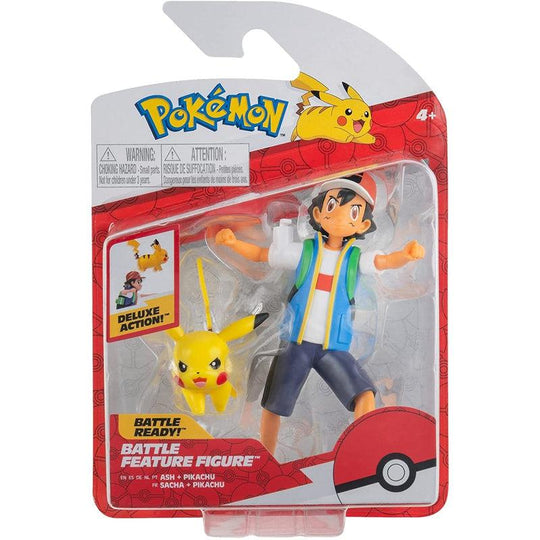 Pokemon Battle Feature 4.5in Fig Ash and Pikachu