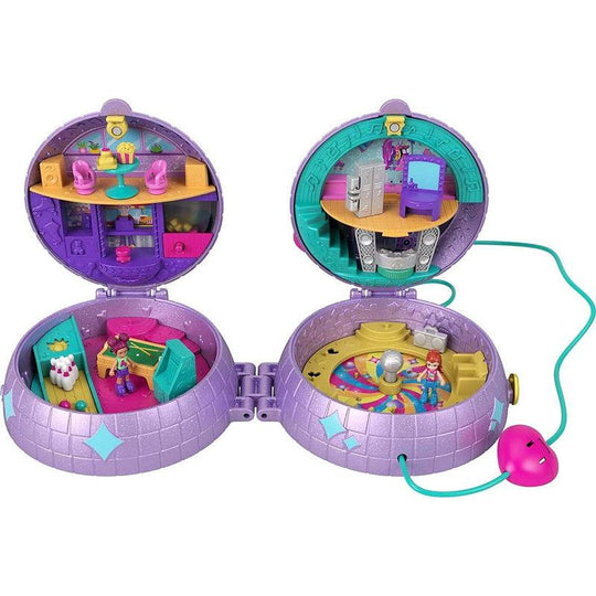Polly Pocket Double Play Disco Skating Roller Rink Compact Micro Dolls Playset