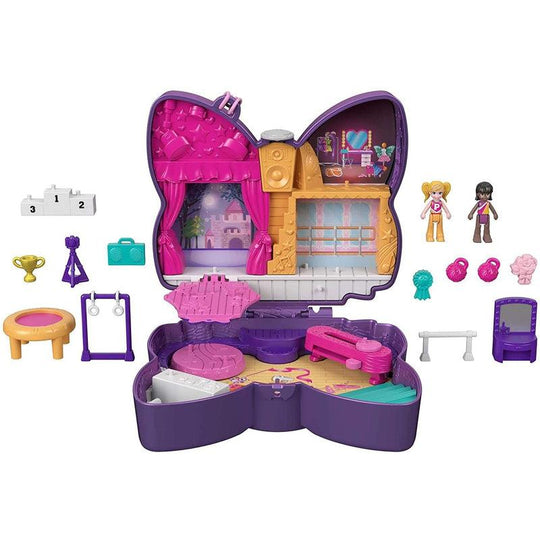 Polly Pocket Sparkle Stage Big World Performance Bow Micro Dolls Playset