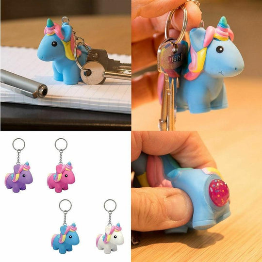 Poo Poo Unicorn Keyring Pooing Glitter Keychain Toy Ring Stocking Filler