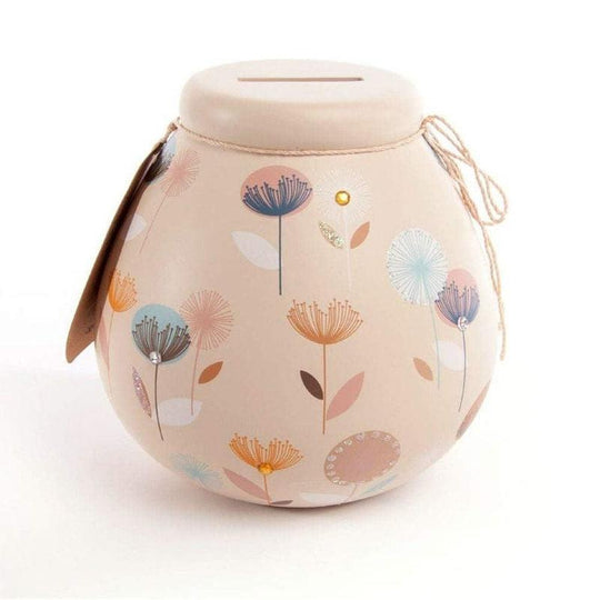 Pot of Dreams Ceramic Money Box Dandelion Peach