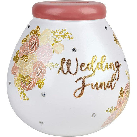 Pot of Dreams Diamante Wedding Fund Ceramic Money Box