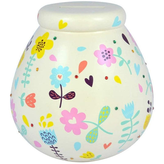 Pot of Dreams Floral Ceramic Money Box
